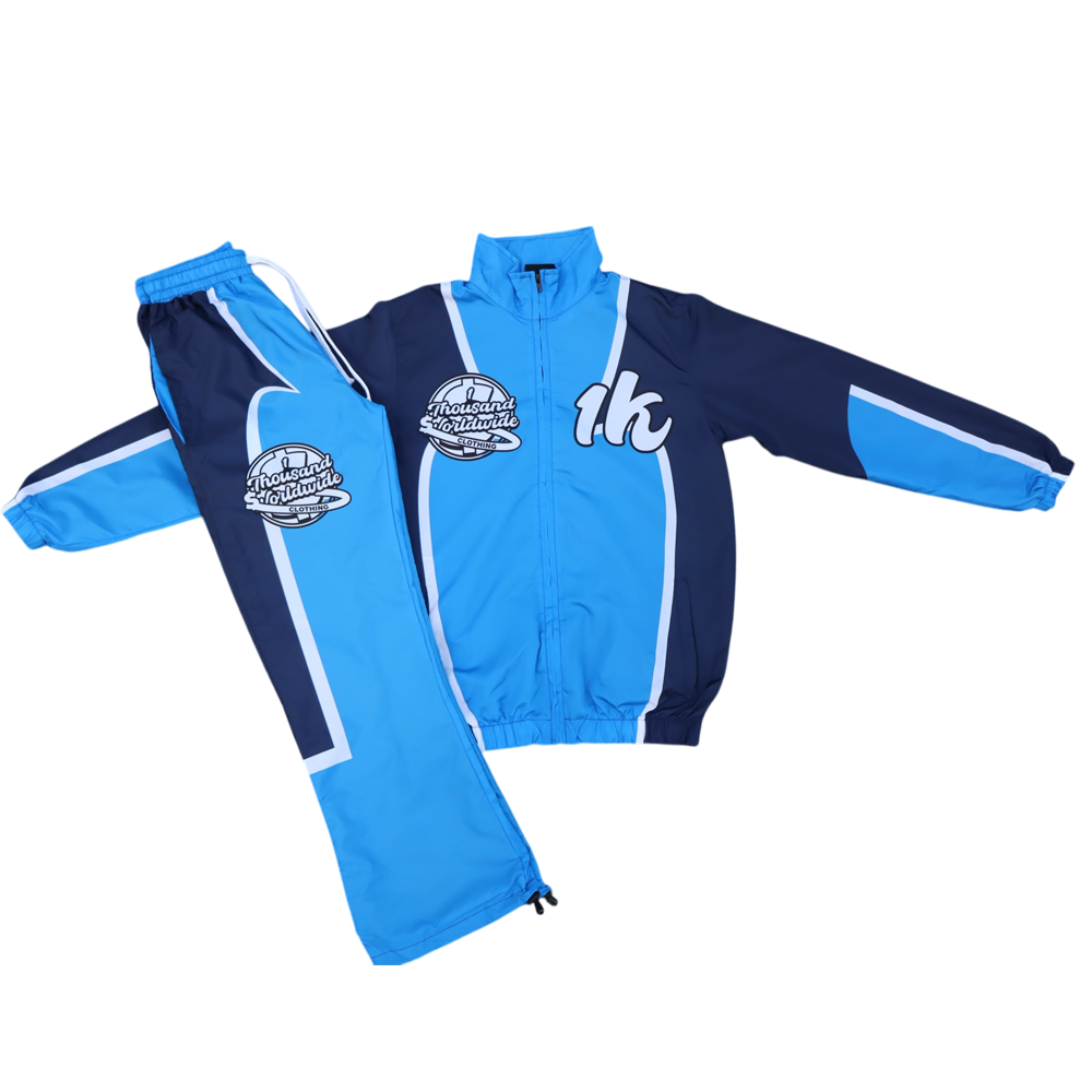 1K Worldwide Windbreaker Flared Set (Blue/White)