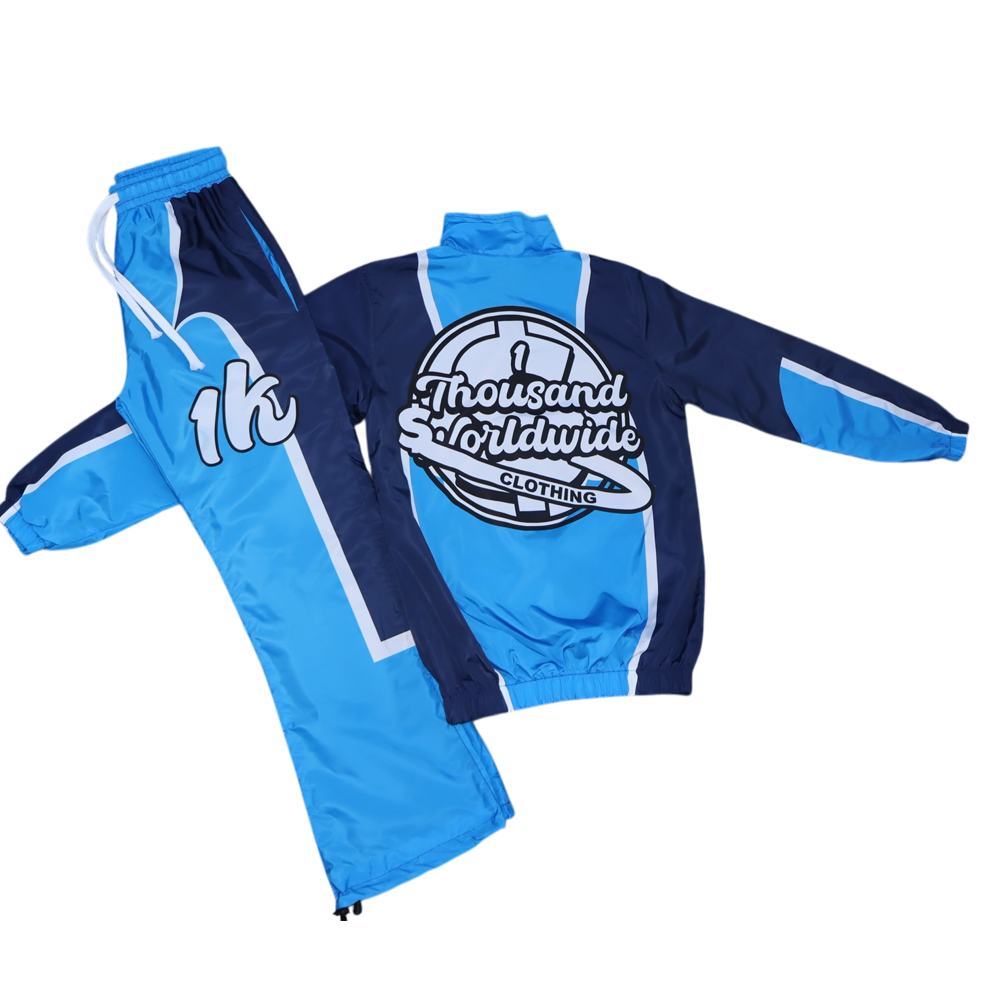 1K Worldwide Windbreaker Flared Set (Blue/White)