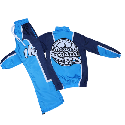 1K Worldwide Windbreaker Flared Set (Blue/White)